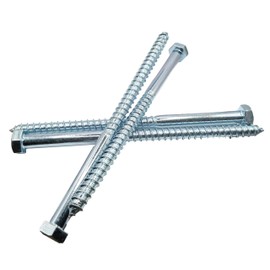 HAFD Heavy-Duty Sleeper Screws 12 x 200mm (8in) Zinc-Plated Pack of 35 Hex Head Lag Bolts for Wood to Concrete Fixings, for Coach Screw Outdoor Use in Decking, Fencing, and Landscaping Projects