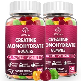 Gomitas de monohidrato de creatina - 5 g para hombres y mujeres, 160 unidades y suplementos masticables de creatina para ganar músculo, fuerza...     