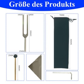 528 Hz Tuning Fork with Percussion Hammer Mallet, Black Storage Bag, Ergonomic for Sound Healing and Meditation