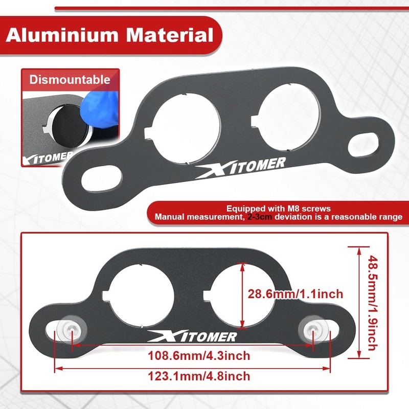xitomer Motorcycle Auxiliary Dash Shelves Universal Motorcycle Dash Panel for