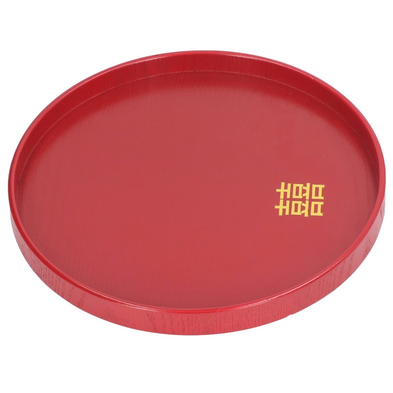 Wood Serving Tray Decorative Serving Platter Snack Fruit Plate for