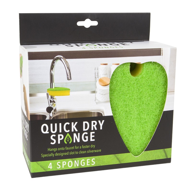 Evriholder Quick Dry Dishwashing Sponge, Versatile Slot to Clean Silverware,