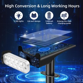 HOFLYW Solar Spotlights Outdoor Waterproof Landscape Path Lights Solar Dusk to Dawn Outdoor Lighting 4 Brightness Modes for Garden Pathway Tree Driveway Porch Yard