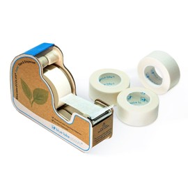 Blue Lake ECOLIFE Plastic Free Masking Tape Dispenser with 4 Rolls 3/4 in x 550 in Paper Tape, Tape Dispenser Desk for Masking, Labeling, Office Home School