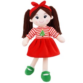 June Garden Snuggle Cuties Nora - Muñeca de peluche suave de 14 pulgadas, regalo para niñas, muñeca de trapo abrazable, Navidad, M