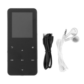 MP3 Player Bluetooth 4.2 1.8in Color Screen Touch Key Video Play Portable Music Player with Speaker FM Radio Electronic Book Black 64GB