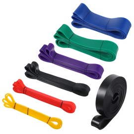 Pull Up Assistance Bands, Resistance Bands Set of 6, with Door Anchor for Men & Women, Heavy Duty Stretch Exercise Bands, Resistance Bands for Working Out, Muscle Training, Physical Therapy