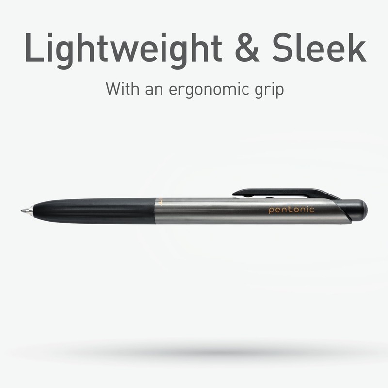 Pentonic GR-T Retractable Gel Pens, 10 Count, Black Ink, 0.7