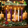 Suncalla 6 Pcs Christmas Advent Wreath with 5 Advent Candles