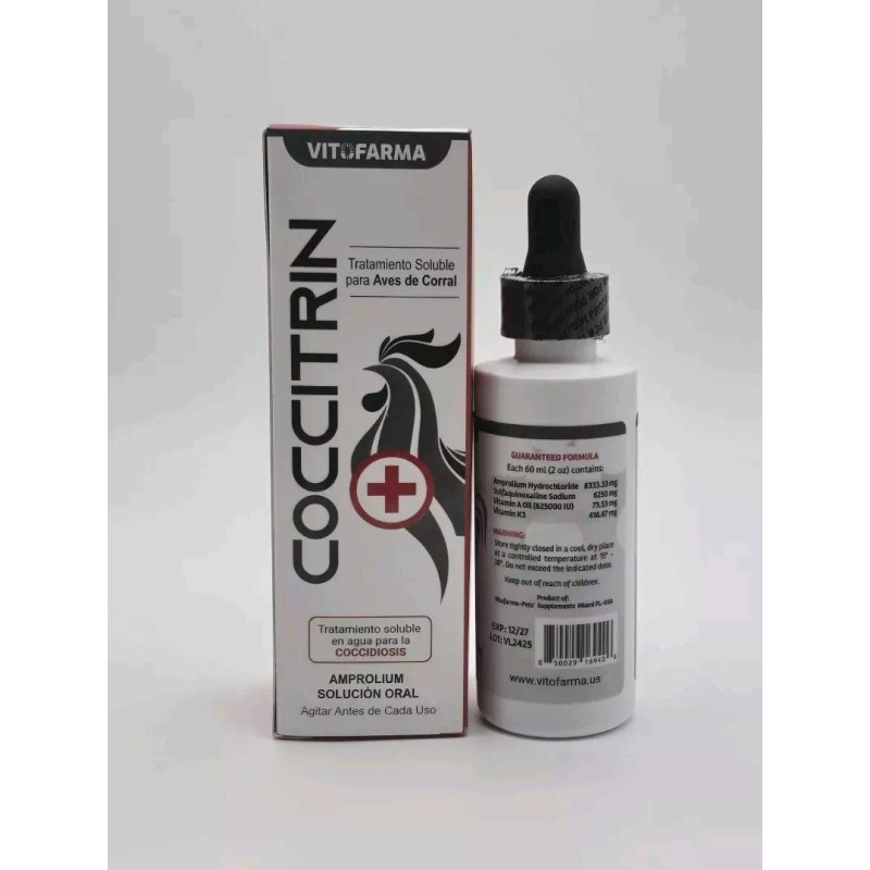 Vitofarma Coccitrin (amprolium) Soluble Oral Solution treats 60ml For Poultry,