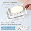 Luxspire Soap Dish Tray, Double Layer Draining Soap Holder, Detachable Soap