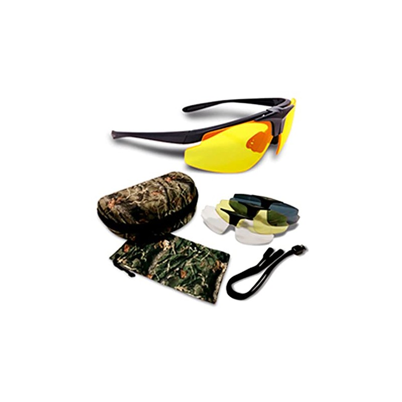 Shilba Hunter Glasses Protection of Hunting, Unisex Adult, Black, S