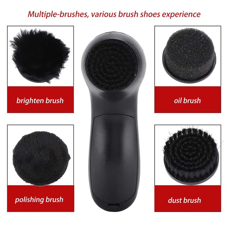 Electric Shoes Polisher, Light Weight Black Plastic Leather Electric Brushes,