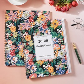 Monthly Planner 2026-2028 - 3 Year Planner/Calendar 2026-2028, JAN 2026 - DEC 2028, 9" x 11", 3 Year Calendar 2026-2027-2028 monthly planner with 36 Monthly Tabs, Notes Pages, Inner Pocket - Floral