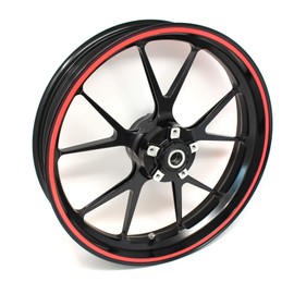 Wheel Rim Sticker Rim Stripes Width 7 mm Neon with Mounting Tool 16 Inch 17 Inch 18 Inch 19 Inch Accessories for Car Motorcycle Rims Sticker (Neon Red)