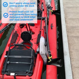 JYINCPED Low Freeboard Boat Fender,Bass Boat Bumpers Boat Fenders for Docking, Fit for Bass Boat, Ski Boat and Bay Boat, 5" x 16", Heavy-Duty Vinyl, Football Needle Inflation Valve, Black