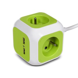 greenblue GB118 - GB118 Magic Cube Socket, 4way with 2xUSB charger