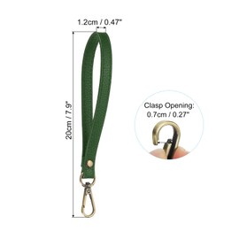 PATIKIL 8 Inch Wristlet Strap, PU Leather Wristlet Keychain Wrist Strap Replacement with Bronze Metal Key Ring Lock for Wallet Purse Key, Dark Green