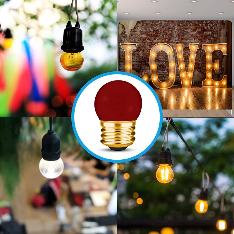 OHLECTRIC S11 Ceramic Red Indicator Night Light Bulbs with E26