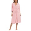 MAGIC ARMOR Women's Bathrobe Lightweight 3/4 Sleeve Dressing Gown Soft and V-Neck Kimono Robes Long Sleepwear with Pockets S-XXL, pink