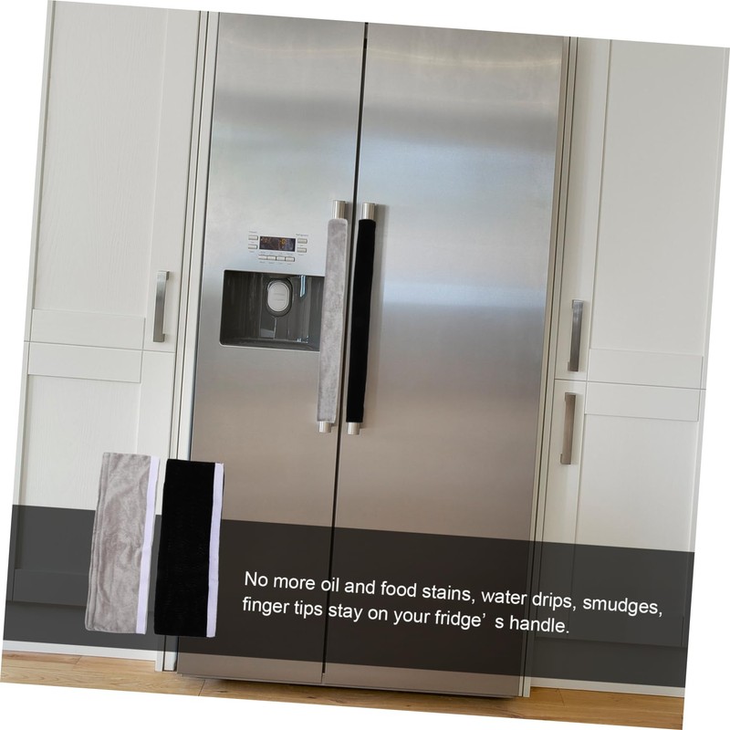 SHOWERORO 4pcs Black Kitchen Appliance Handle Covers Rv Fridge Door