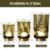 Eywamage Battery Operated Glass Table Lamp, Boho Green Ferns Leaves