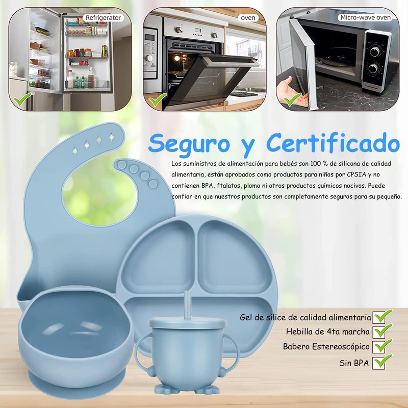 Set de Alimentación Uplayteck E2406270130-03: Plato Dividido, Tazón y Vaso