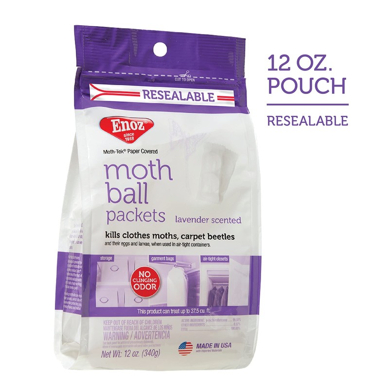 Enoz Moth-Tek Packets, Kills Clothes Moths and Carpet Beetles, Resealable