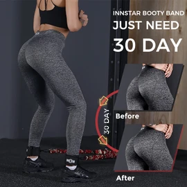 INNSTAR Booty Resistance Band Glute Cord Cable Machine for Hip Home Workout Cable Kickbacks with Instructions & Carry Bag 100 LBS