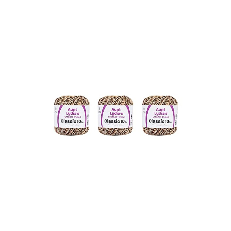 Aunt Lydia Classic Shaded Browns Crochet - 3 Pack of