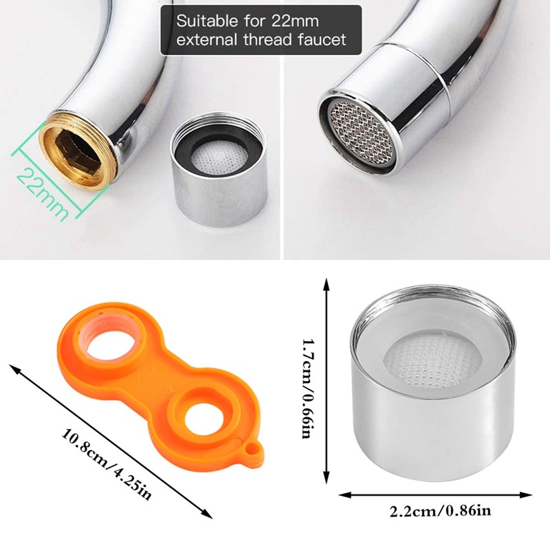 Fanshiontide Pack of 6 M22 Tap Strainer Insert with 1