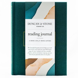 DUNCAN & STONE PAPER CO. Reading Journal for Book Lovers (Emerald) - Linen Hardcover Book Review Journal - Book Journal Reading Log - Easy Book Tracker Journal for Writers