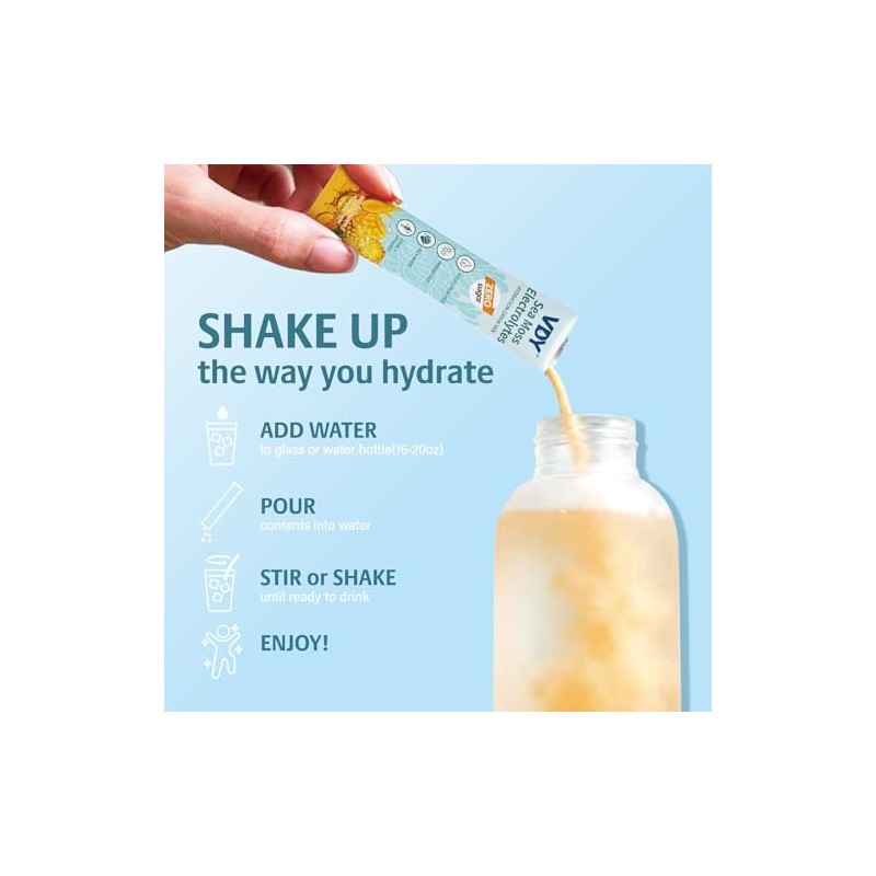 Sea Moss Electrolytes Powder Packets - Hydration Packets Sugar Free