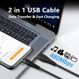 GELRHONR 2 Pack USB to USB C Fast Charging Cable, 66W USB 2.0 Male to USB C Male Charging Cord Support 480MBps Data Transfer, for Laptop, Phone, Tablets, Type C Devices-1.2M/3.9Ft