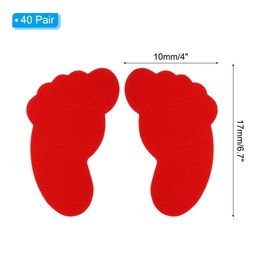 PATIKIL Foot Shape Carpet Markers 40 Pairs Nylon Flow Spot Markers Colorful Hook and Loop Marker Dot Classroom Kids Teacher Supplies Red