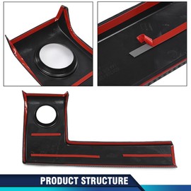 PIT66 Center Console Dashboard Panel Cover Trim Bezels Compatible with Ford F150 2009-2014 Polished Black Carbon Fiber