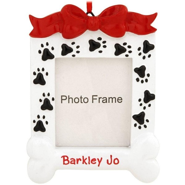 Rudolph and Me Dog Bone Frame Personalized Christmas Tree Ornament