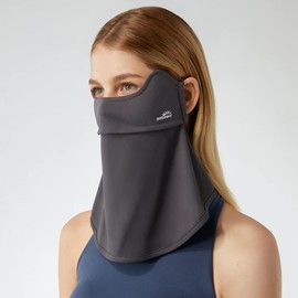Neck Gaiter Face Scarf Cover Sun Protection Balaclava Cloth Bandanas with Ear Loops 19SSF018, Dark Grey