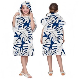 Proumhang Children's Surf Poncho Bath Poncho Microfibre Bathrobe Beach Towel Terry Cloth Changing Coat Water Sports Poncho Girls Boys 60 cm x 75 cm