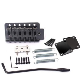 Ogdni 52.5mm (2-1/16 inch) Vintage ST Guitar Tremolo Bridge 6-Screw Assembly with 36mm Steel Block for Fender Squier/Mexico Strat Stratocaster Electric Guitar Replacement (Black)