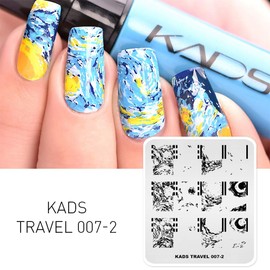 KADS Nail Stamping Plate Starry Night Nail Art Stamp Template DIY Image Template Manicure Stamping Plate Stencil Tools (TR007-2)