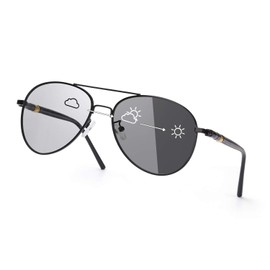 SODQW Photochromic Polarized Sunglasses Mens Pilot Sun Specs for Driving Cycling with UV403 Protection
