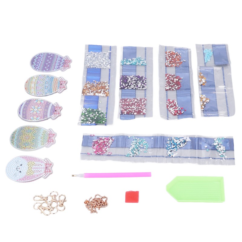5pcs Diamond Painting Keychain Kit Handmade DIY Cute Shape 5D