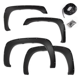 ANDPLAY Pocket Riveted Fender Flares, Compatible with Chevy Silverado/GMC Sierra 1999 2000 2001 2002 2003 2004 2005 2006 (Incl. 2007 Classic Models/Not fit Dually & Step-side models) 4PCS