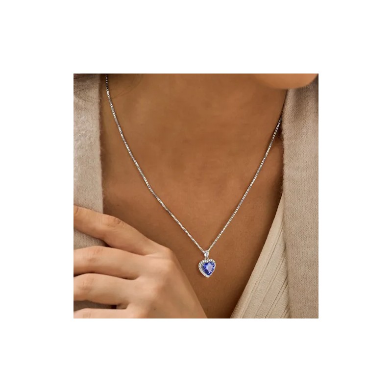 Collar De Plata 925 Titanic El Corazón Del Mar Azul