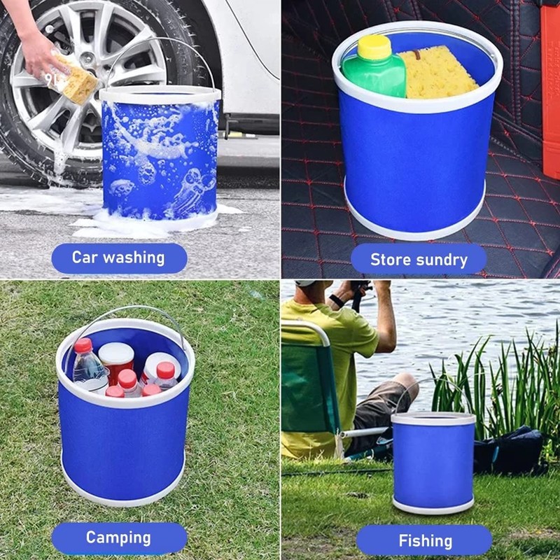 Ashintar Collapsible Bucket,Portable Outdoor Hiking Water Picnic Buckets for Camping,