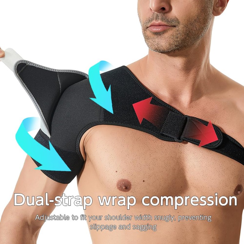 RUNZI Shoulder Stability Brace Adjustable Shoulder Support with Pressure Pad,