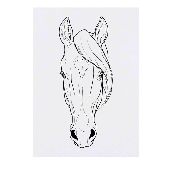 Azeeda 'Pferdekopf' Temporäres Tattoo - Hautfreundlicher & Ungiftiger Abziehbild ·