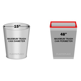 Plasticplace 12-16 Gallon Compostable Trash Bags │ 0.85 Mil │ Clear Garbage Can Liners │ 24” x 33” (100 Count)