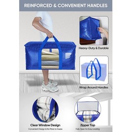 Elebac Moving Bags, Moving Supplies, Moving Boxes, Storage Boxes with Lids, Heavy-Duty Storage Totes, Packing Boxes, and Wardrobe Moving Supplies, for Clothes Camping College Dorm, 6 Pack Black